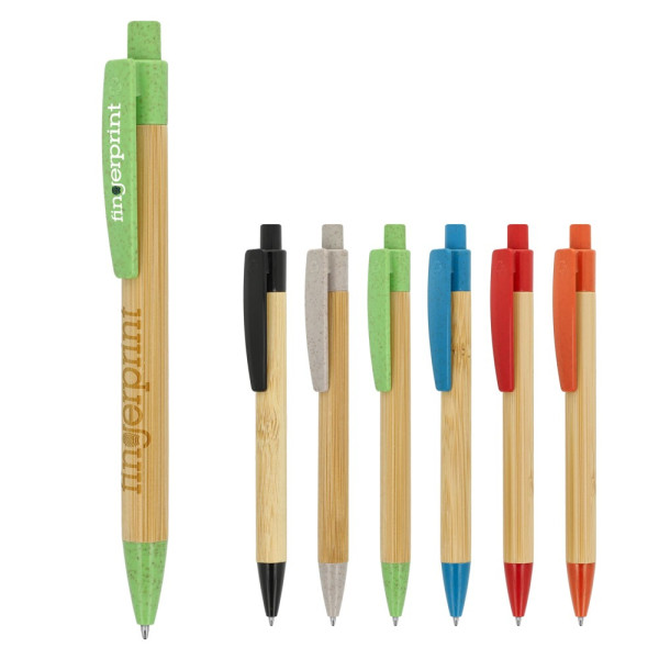 Ball pen bamboe met tarwestro